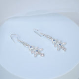 Minimalist Blue Rhinestone Christmas Tree Ornaments Dangle Earrings, Crystal Tree Earring, Statement Christmas Earring.