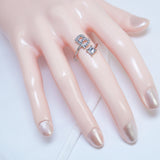Dainty Crystal B Alphabet Statement Ring, Promise Ring For a Friend, Friendship ring.