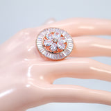 Swarovski Crystal Floral Large Statement Ring, Engagement Ring, Promise Ring For a Friend, Friendship ring.