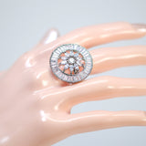 Swarovski Crystal Silver Floral Large Statement Ring, Engagement Ring, Promise Ring For a Friend, Friendship ring.