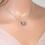 Eternity 3 Circle Necklace • Infinity Necklace • Minimalist Jewelry • Linked Circles Necklace • Connected Circles • Interlocking Rings