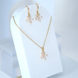 Swarovski Crystal Dainty Leaf Drop Necklace , Bridal Jewelry, Bridal Earrings And Necklace, Statement Earrings Cz, Necklace Set