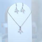 Swarovski Crystal Dainty Leaf Drop Necklace , Bridal Jewelry, Bridal Earrings And Necklace, Statement Earrings Cz, Necklace Set