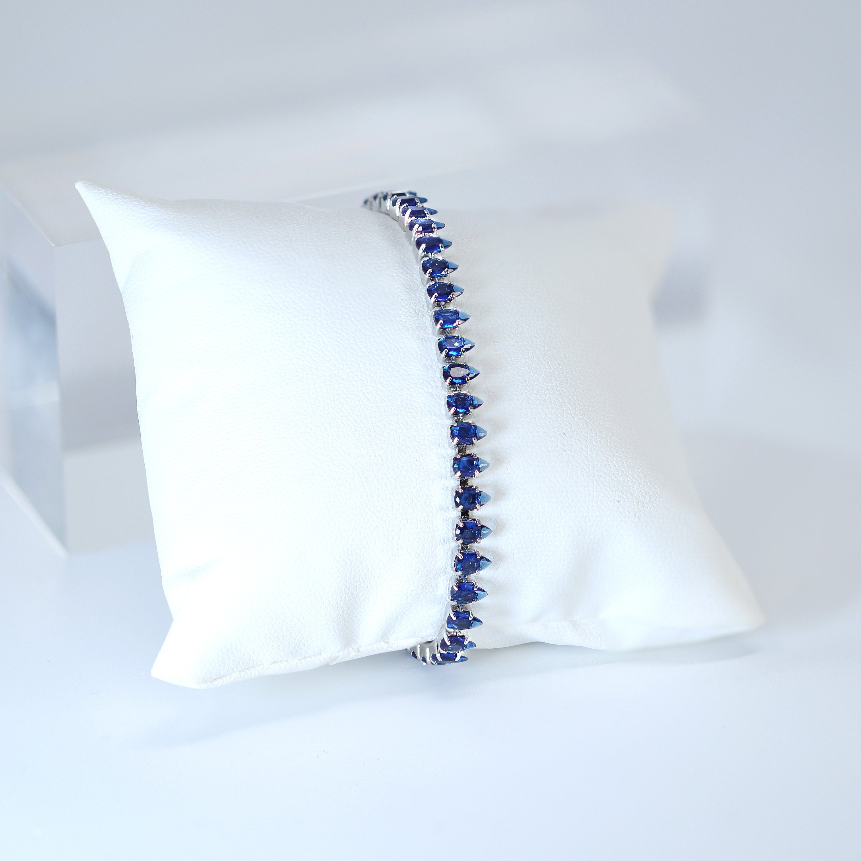 Swarovski Crystal Royal Blue Dainty Elegant Necklace set, Gift for her, Bridesmaid Proposal, Valentines