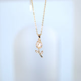 Swarovski Crystal Dainty Rose Drop Necklace , Bridal Jewelry, Bridal Earrings, Statement Earrings Cz, Necklace Set, Valentines Gift.
