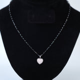 Swarovski Crystal black Beaded Chain Shinny Heart Pendant Necklace , Valentine's Day Gift For Her, Galentine's Day, Statement Necklace Cz