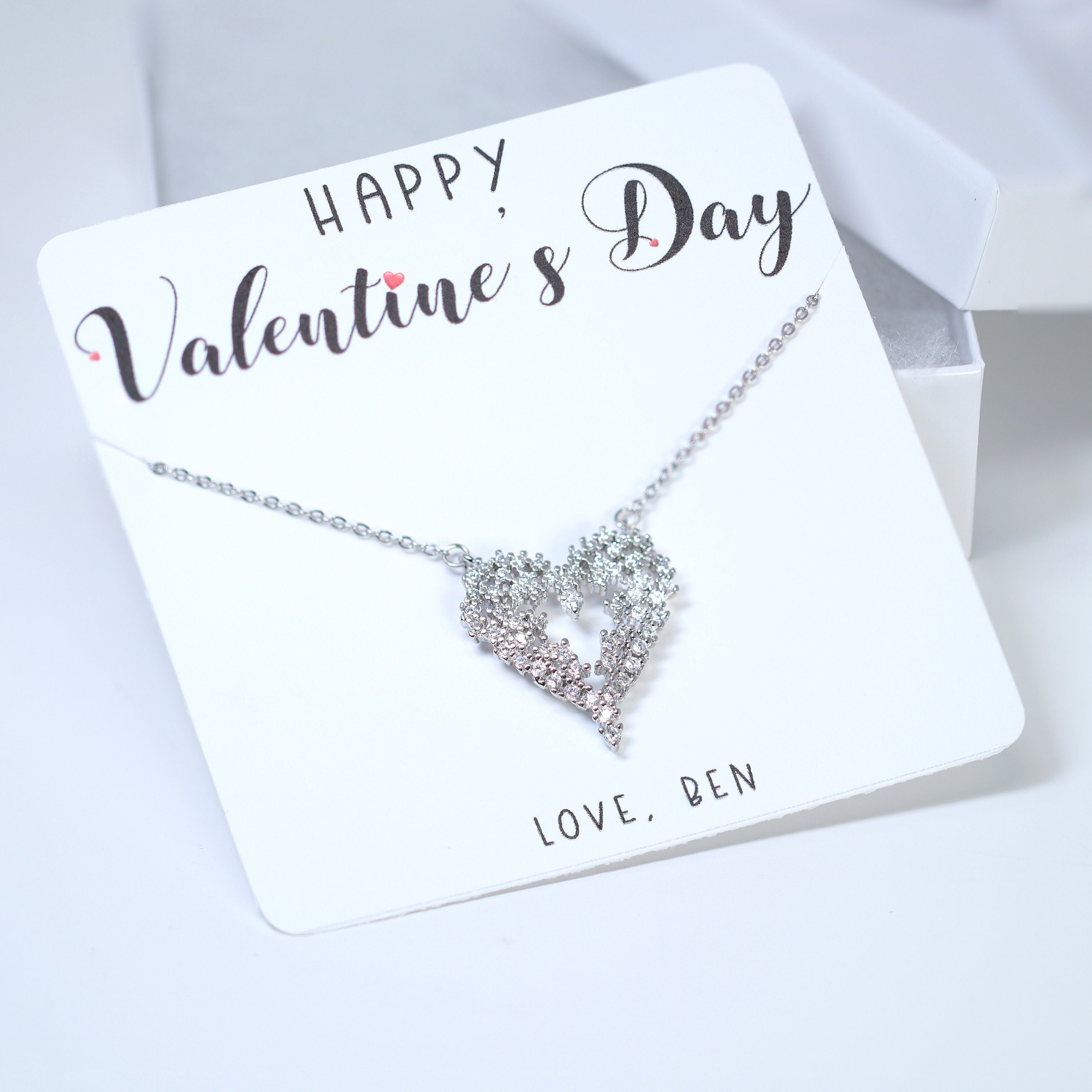 Swarovski Crystal Mesmerizing Shinny Heart shape Necklace , Valentine's Day Gift For Her, Galentine's Day, Statement Necklace Cz