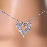 Swarovski Crystal Mesmerizing Shinny Heart shape Necklace , Valentine's Day Gift For Her, Galentine's Day, Statement Necklace Cz