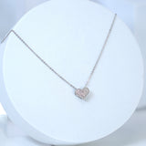 CZ Dainty Shimmering Heart Necklace , Wedding Necklace, Bride to be, Valentine's Day Gift For Her, Galentine's Day, Statement Necklace Cz