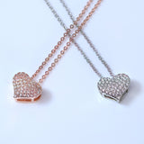 CZ Dainty Shimmering Heart Necklace , Wedding Necklace, Bride to be, Valentine's Day Gift For Her, Galentine's Day, Statement Necklace Cz