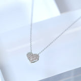 CZ Dainty Shimmering Heart Necklace , Wedding Necklace, Bride to be, Valentine's Day Gift For Her, Galentine's Day, Statement Necklace Cz