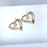 Crystal/Diamond Heart Earring And Necklace Set, Bride Earrings And Necklace, Gift For Her, Bridesmaid Maid Of Honor Gift Cz