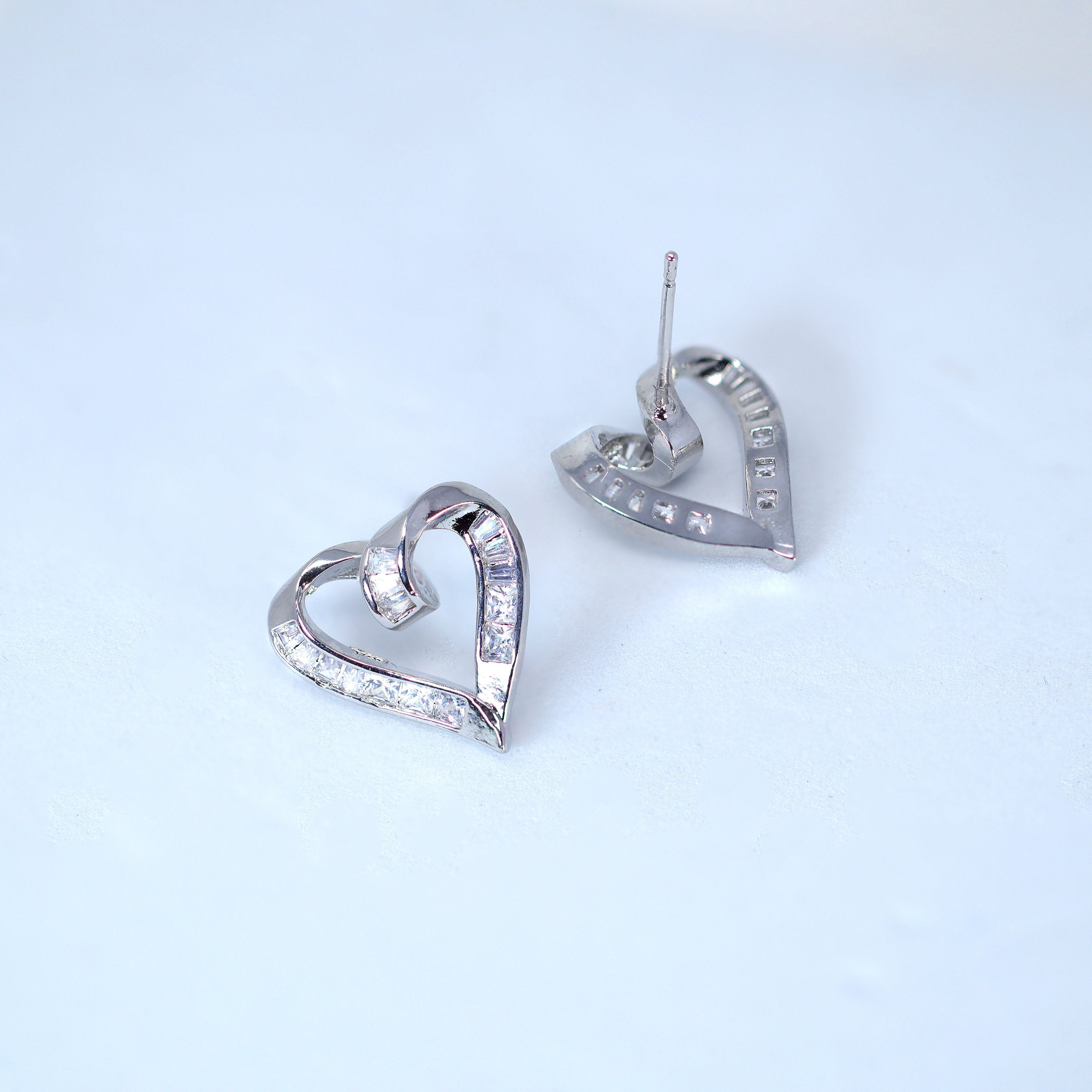 Crystal/Diamond Heart Earring And Necklace Set, Bride Earrings And Necklace, Gift For Her, Bridesmaid Maid Of Honor Gift Cz