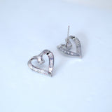 Crystal/Diamond Heart Earring And Necklace Set, Bride Earrings And Necklace, Gift For Her, Bridesmaid Maid Of Honor Gift Cz