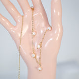 Natural Cultured Pearl Drop Dainty Bezel Necklace, Bridal Chocker Necklace, Statement Earrings Cz
