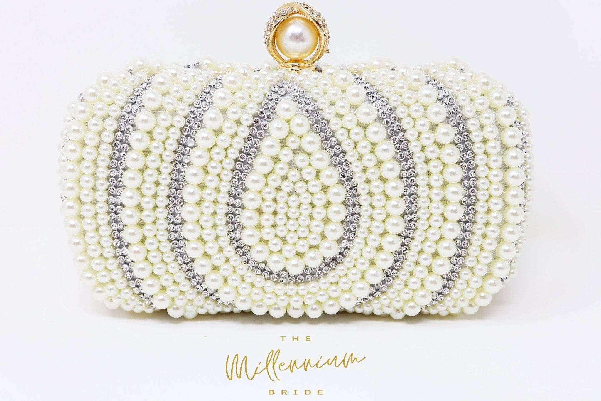 Pearl Crystal Wedding Bag, Statement Bag, Evening Clutch, Bridal Clutch, Bridal Bag, Cross Body Bag