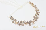 Rhinestones Dainty Floral Crystal Leaves Gold Hair Vine Headband, Bridal Hair Vine, Delicate Headband, Hair accessories.