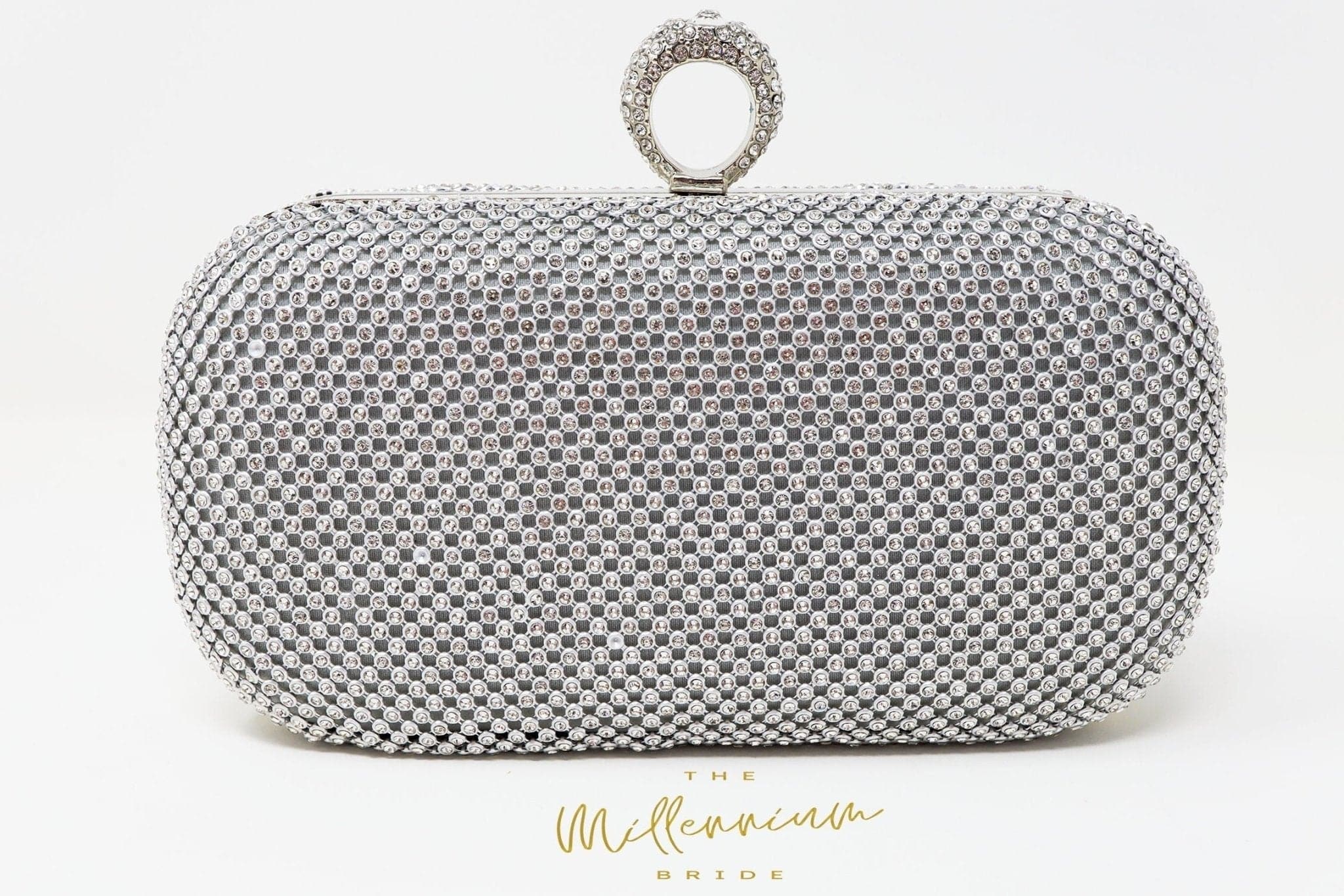 Silver Crystal Wedding Clutch, Statement Bag, Evening Clutch, Wedding Clutch, Bridal Bag, White Cross Body Bag