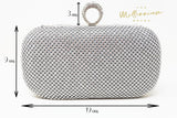 Silver Crystal Wedding Clutch, Statement Bag, Evening Clutch, Wedding Clutch, Bridal Bag, White Cross Body Bag