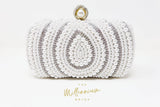 Silver Pearl Crystal Wedding Bag, Statement Bag, Evening Clutch, Bridal Clutch, Bridal Bag, Cross Body Bag