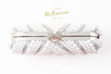 Silver Pearl Crystal Wedding Bag, Statement Bag, Evening Clutch, Bridal Clutch, Bridal Bag, Cross Body Bag