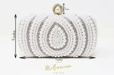 Silver Pearl Crystal Wedding Bag, Statement Bag, Evening Clutch, Bridal Clutch, Bridal Bag, Cross Body Bag