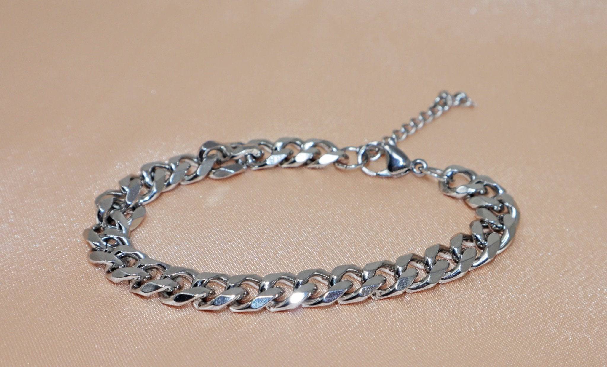 Stainless Steel Cuban Chain Link Bracelet For Men/Women, Men's Classic Bracelet, Gift For Him, Father’s Day gift, Wedding Bracelet For Men