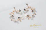 Swarovski Ceramic White Flower Opal Crystal, Long Bridal Jewelry Bridal Earrings Crystal Bridal Earrings Statement Earrings Cz