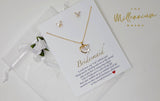 Swarovski Crystal Butterfly In A Heart Bridesmaid Jewelry, Bridesmaid Earrings And Necklace, Crystal Earrings, Maid Of Honor Gift Cz