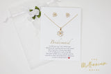 Swarovski Crystal Diamond Flower Bridesmaid Jewelry, Bridesmaid Earrings And Necklace, Crystal Earrings, Maid Of Honor Gift Cz