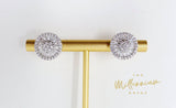 Swarovski Crystal Floral Circle stud Earrings, Bridal Jewelry, Bridal Stud Earrings, Crystal Bridal Earrings, Statement Earrings Cz