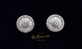 Swarovski Crystal Floral Circle stud Earrings, Bridal Jewelry, Bridal Stud Earrings, Crystal Bridal Earrings, Statement Earrings Cz