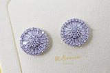 Swarovski Crystal Floral Circle stud Earrings, Bridal Jewelry, Bridal Stud Earrings, Crystal Bridal Earrings, Statement Earrings Cz