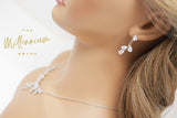 Swarovski Crystal Leaves, Long Bridal Jewelry, Bridal Earrings And Necklace, Crystal Bridal Earrings, Statement Earrings Cz Necklace Set.