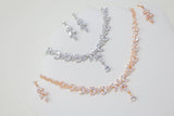 Swarovski Crystal Luxury Flower Diamond/Crystal Necklace, Bridal Necklace Set, Bridal Jewelry, Statement Necklace