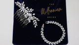 Swarovski Crystal Pearl Floral Vine Leaves , Long Bridal Jewelry, Bridal Earrings And Necklace, Statement Earrings Cz Necklace Set.