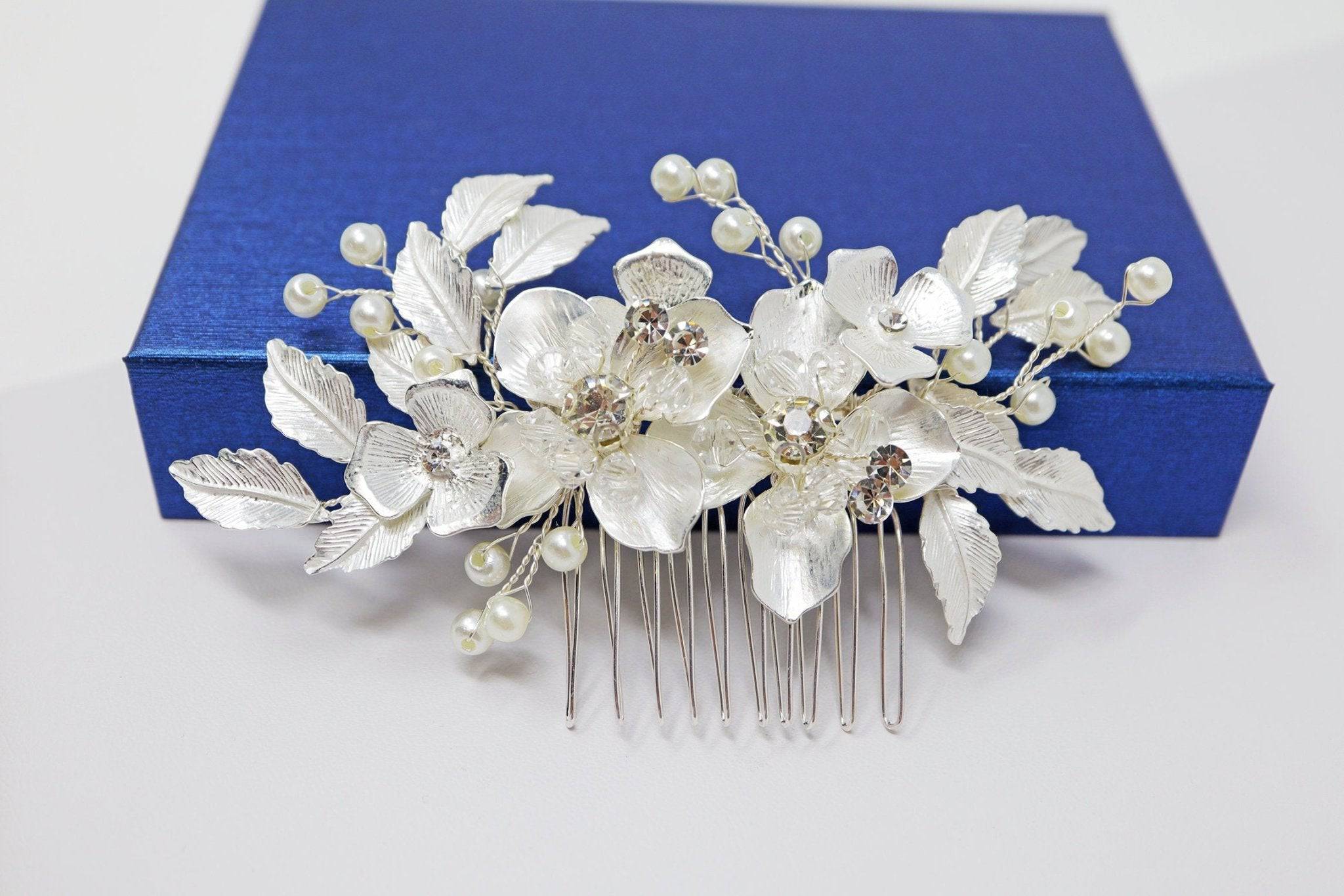 Swarovski Crystals Floral Vine Leaves Bridal Hair Comb,Bridal Hair Piece, Bridal Hair Accessories, Wedding Hair Accessory, Bridal Hair Comb.