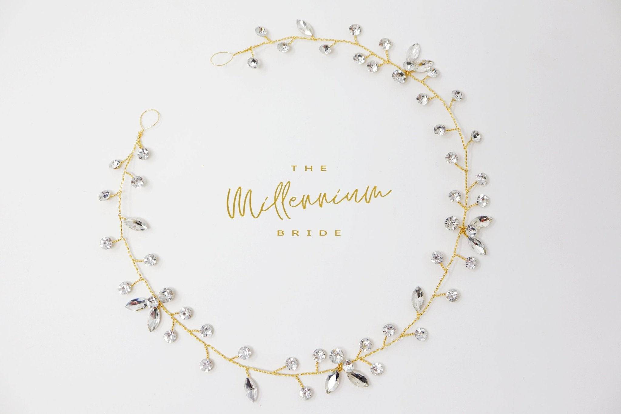 Swarovski Crystals Leaves Wedding Hair Vine, Pearl Bridal Hair Vine, Rhinestone Headband, Delicate Headband, Statement hair accessories.