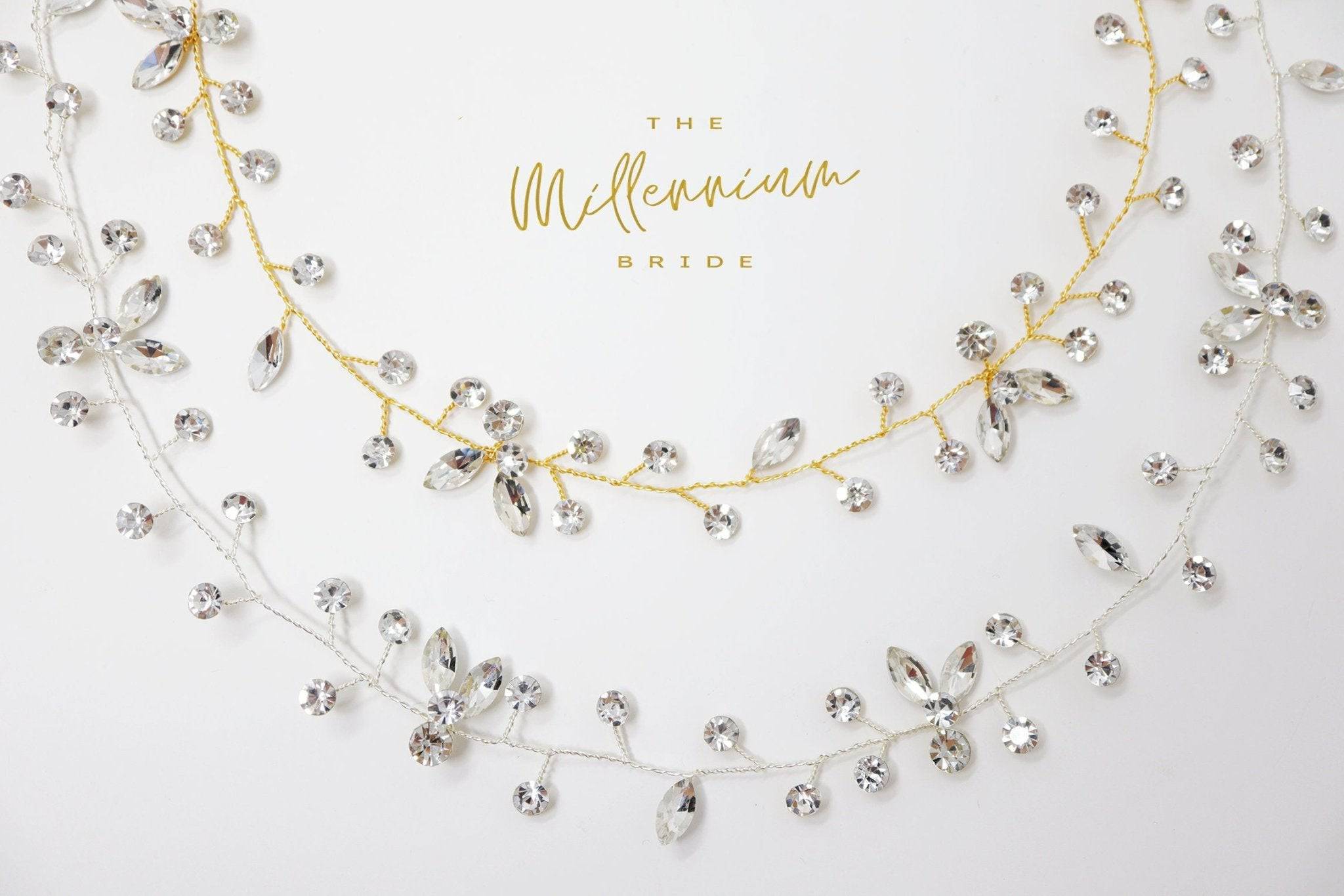 Swarovski Crystals Leaves Wedding Hair Vine, Pearl Bridal Hair Vine, Rhinestone Headband, Delicate Headband, Statement hair accessories.