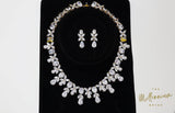 Swarovski crystals Luxury Water Drop And Flower Crystal Necklace, Bridal Necklace Set, Bridal Jewelry