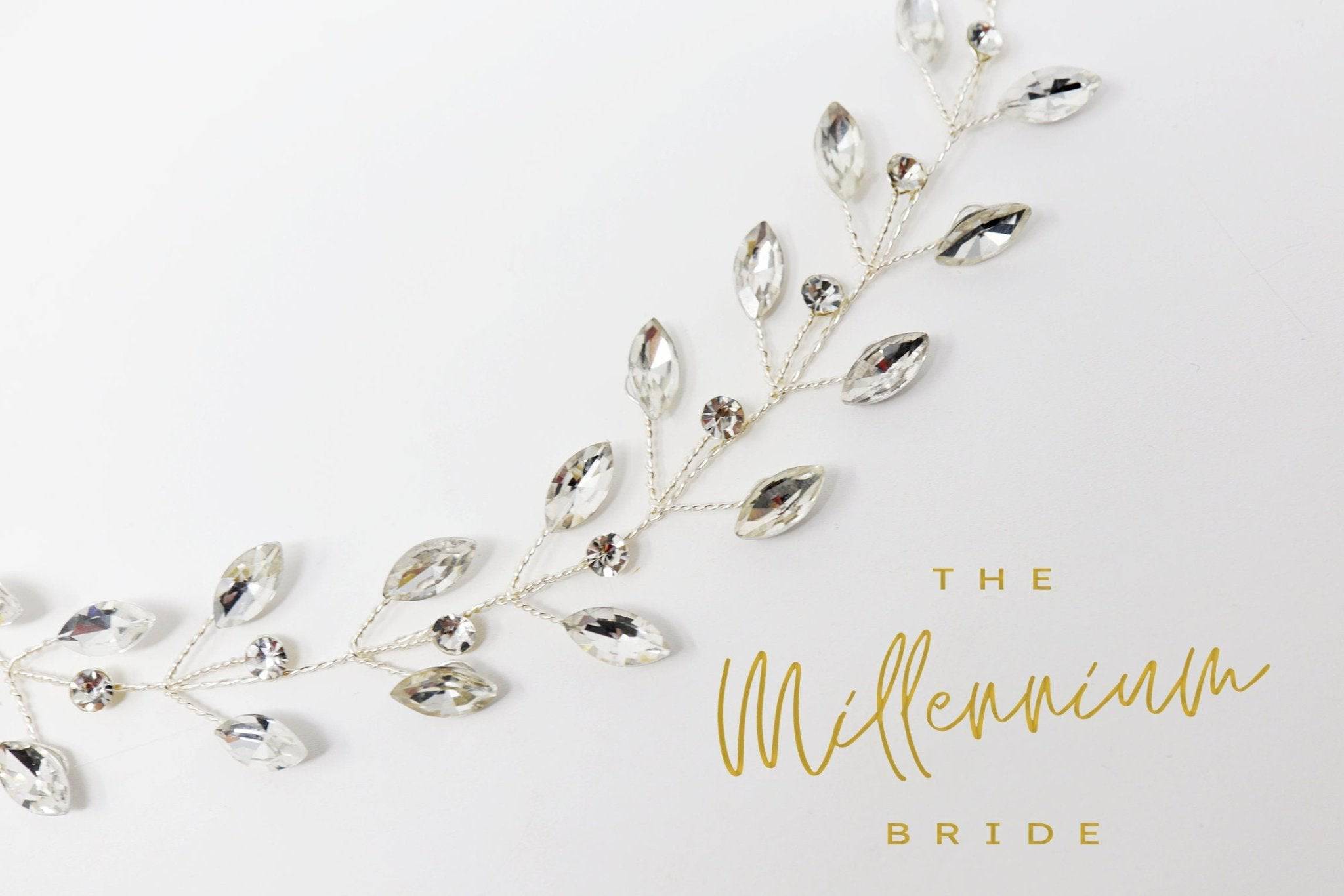 Swarovski Crystals Vine Leaves Wedding Hair Vine, Bridal Hair Vine, Rhinestone Headband, Delicate Headband, Statement hair accessories.