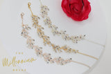 Swarovski Freshwater Pearl Chandelier White Flower Drop Crystal Earrings, Long Bridal Jewelry Crystal Bridal Earrings Statement Earrings
