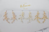 Swarovski Freshwater Pearls White Flower Petals Crystal, Long Bridal Jewelry Bridal Earrings Crystal Bridal Earrings Statement Earrings Cz