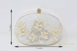 White Lace Embroidered Floral Wedding Clutch, Statement Bag, Evening Clutch, Wedding Clutch, Bridal Clutch, Bridal Bag, White Cross Body Bag
