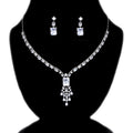 Swarovski Queens Treasure Necklace set, Long Bridal Jewelry, Bridal Earrings And Necklace, Statement Earrings Cz Necklace Set. - TheMillenniumBride