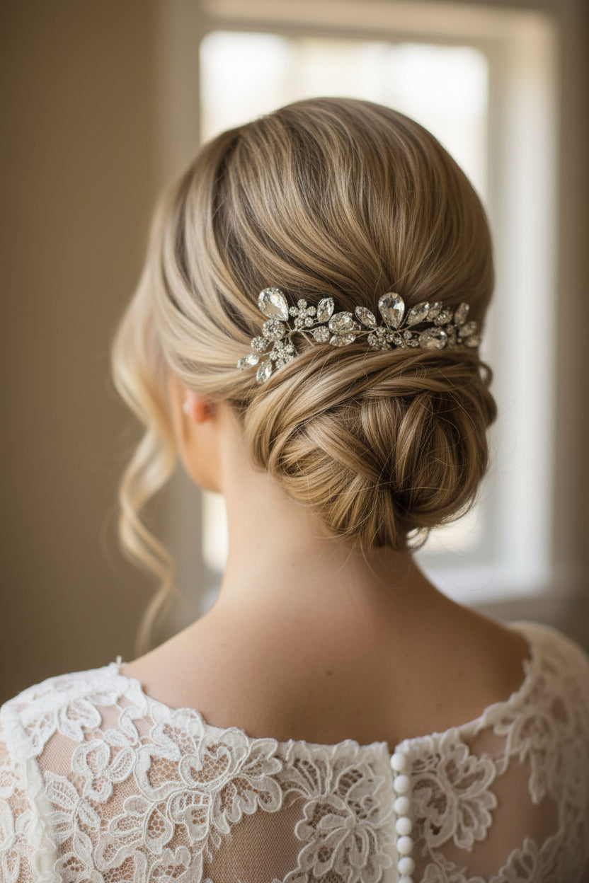 Swarovski Crystal Bridal Hair Pins - Floral Garden Of Heaven - Set of 3