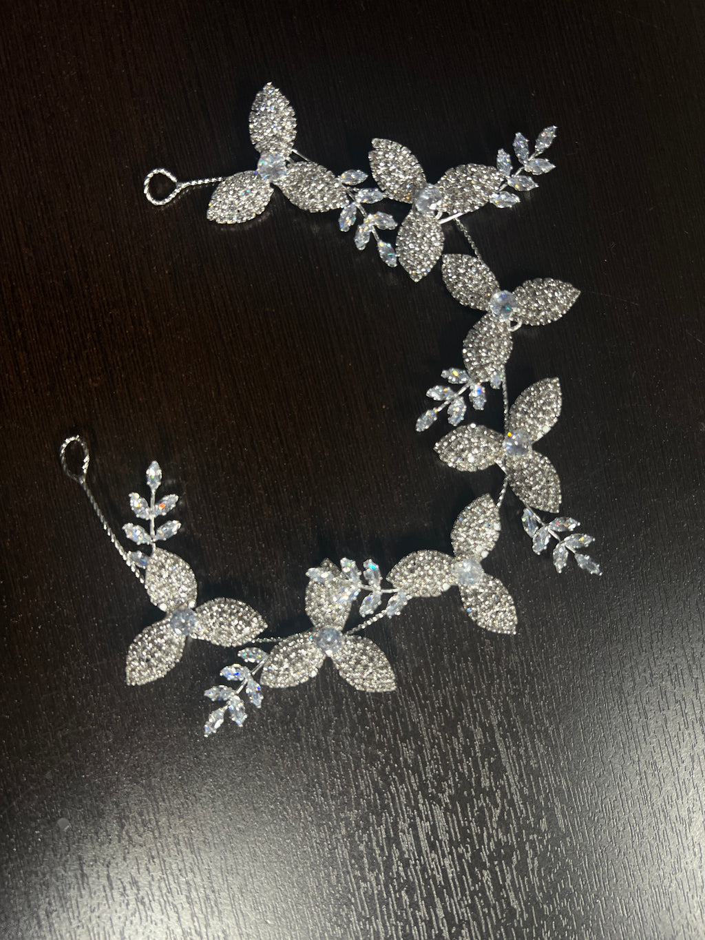 Rhinestones Dainty Floral Crystal Leaves Gold Hair Vine Headband, Bridal Hair Vine, Delicate Headband, Hair accessories.