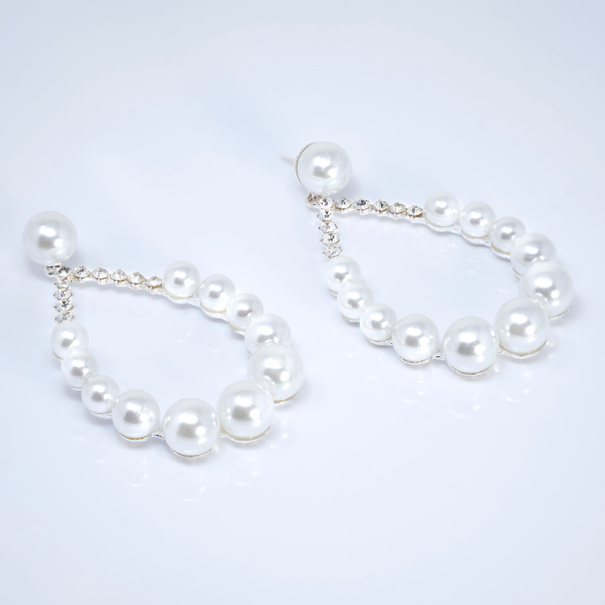 Written In Love Leaves Pearl Drop Bridal Earrings, Crystal Bridal Earrings, Statement Earrings Cz