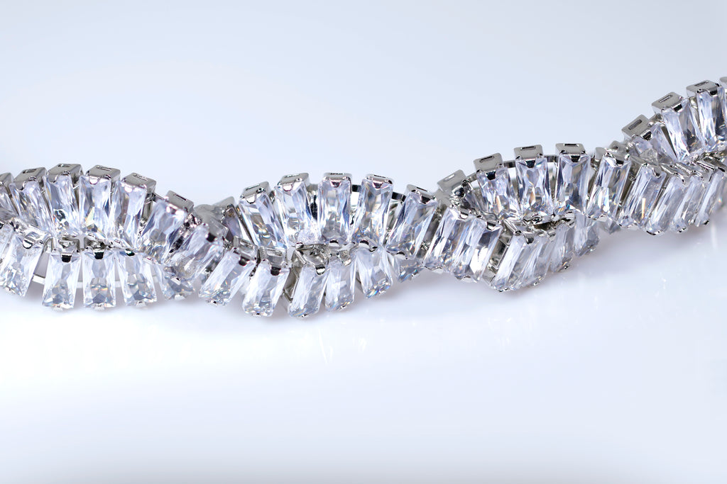 CZ Juliette Crystal Garland Headband, Hair Vine Headband, Bridal Hair Vine, Rhinestone Headband, Delicate Headband, Hair accessories.