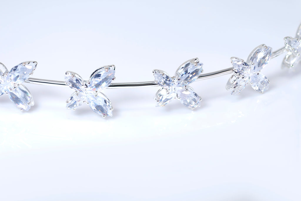 CZ Papillon Bridal Headband, Butterfly Bridal Hair Vine, Delicate Headband, Hair accessories